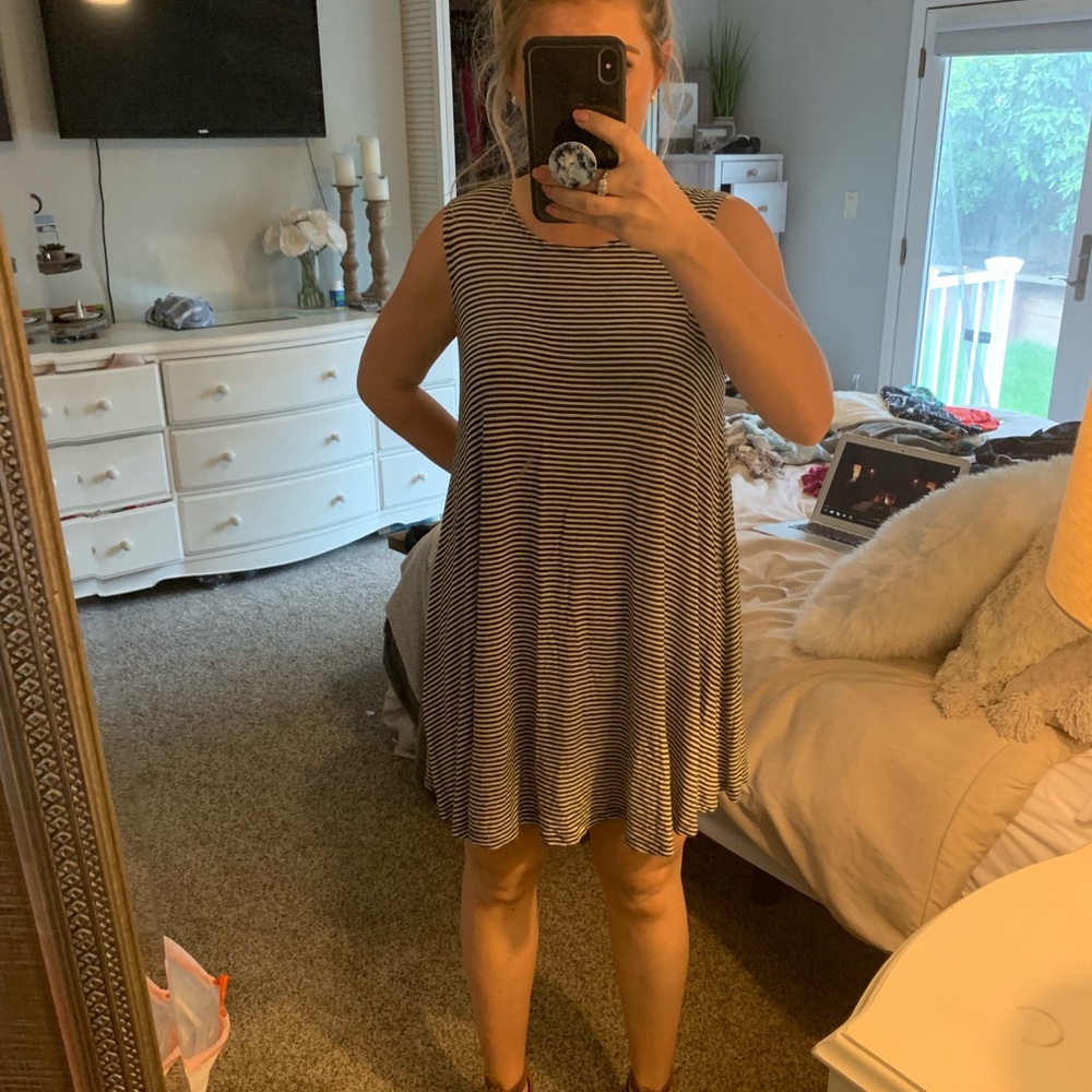 Black and white stripped dress